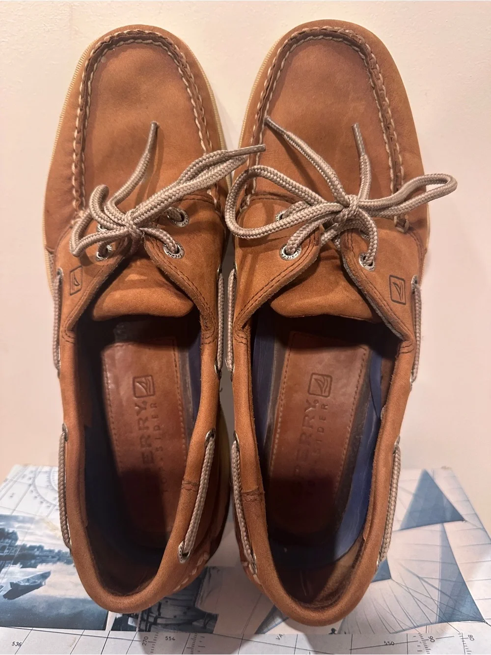 Sperry Men's Tan Leather Boat Shoes 10M